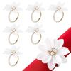 3pcs Chiffon Napkin Holders White Napkin Buckles Vintage Napkin Rings  For Wedding Banquet
