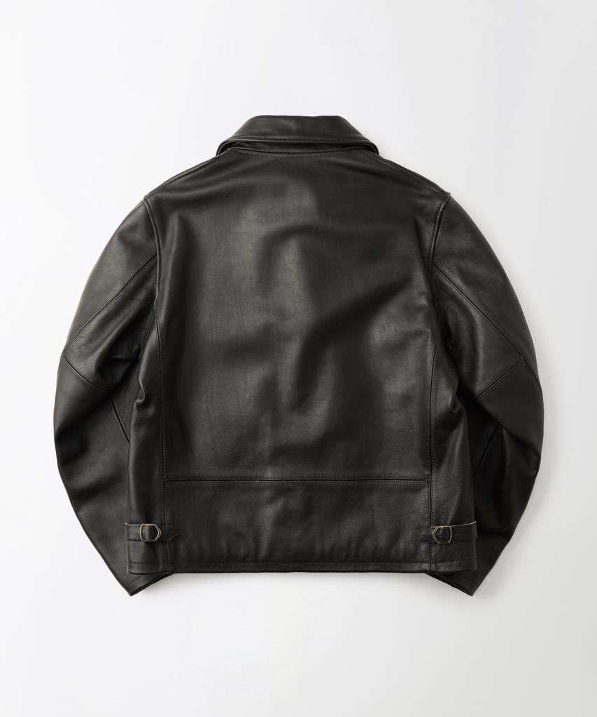 Outstanding Tea-Core Leather Sports Jacket_Black