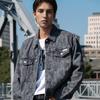 Calvin Klein Американская винтажная джинсовая куртка из хлопка с полным принтом мужская куртка 4RD784G