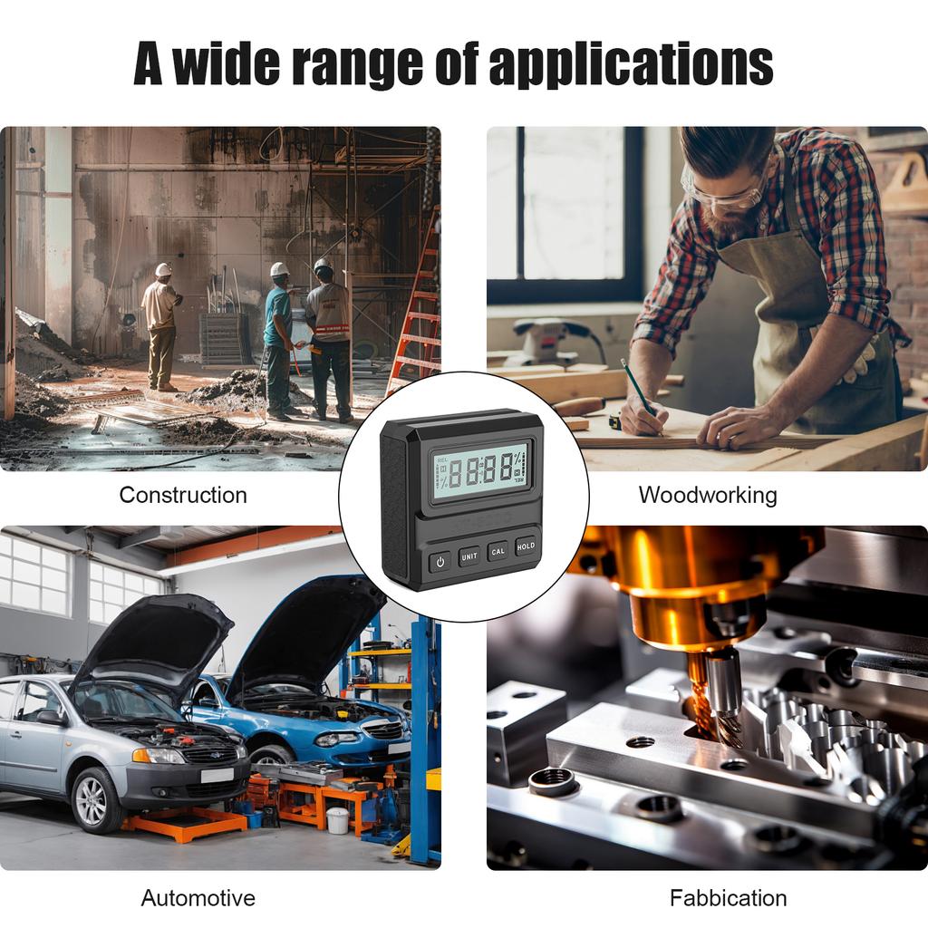 HT-300C Magnetic Digital Display Inclinometer Level Protractor Angle Gauge 90 Degree Ruler