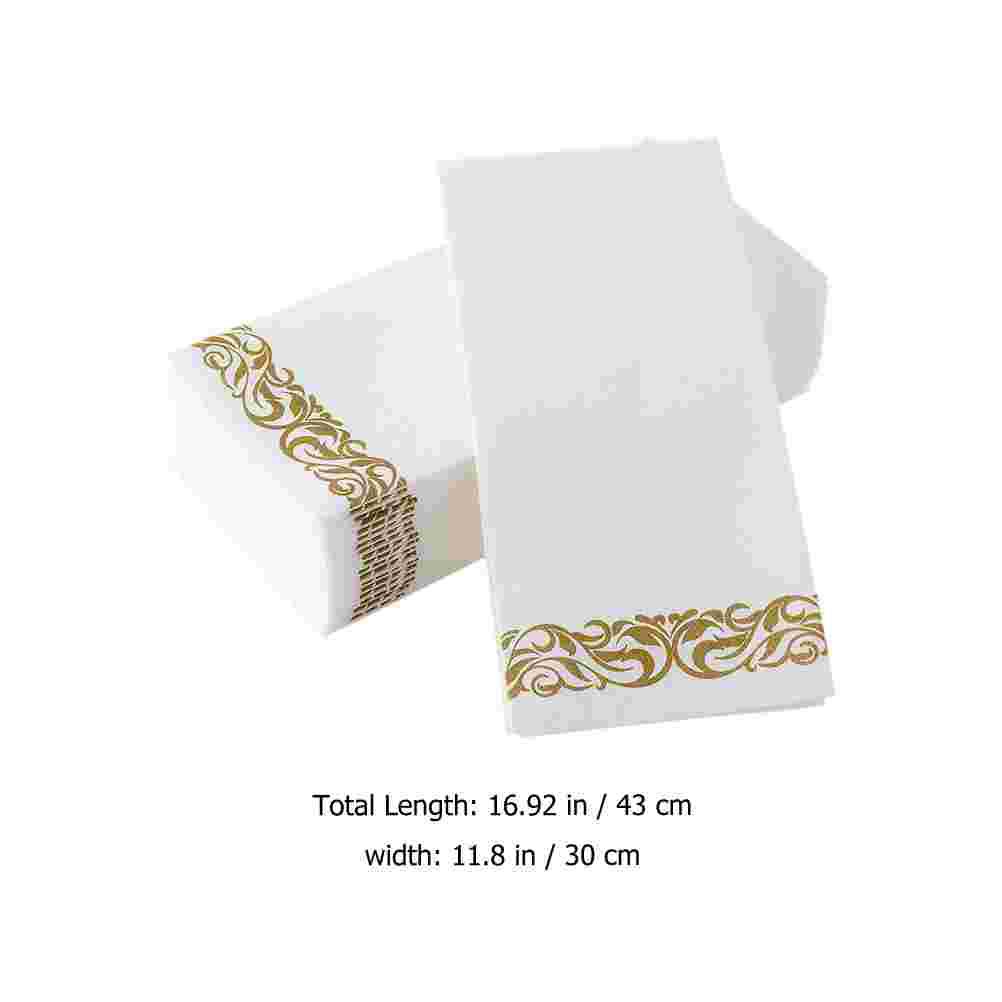 25Pcs Golden Dustproof Napkins Disposable Dinner Paper Serviettes Wedding Party Banquet Decorations Safe Skin Friendly Sanitary