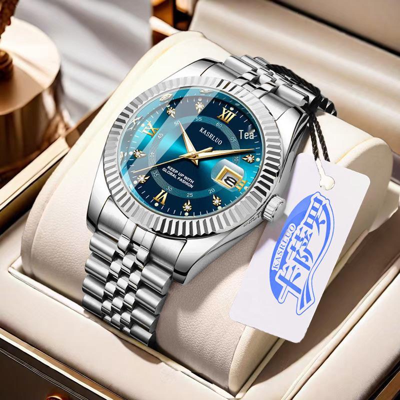 Мужские светящиеся кварцевые часы-календарь: Стильный и высококачественный модный аксессуар