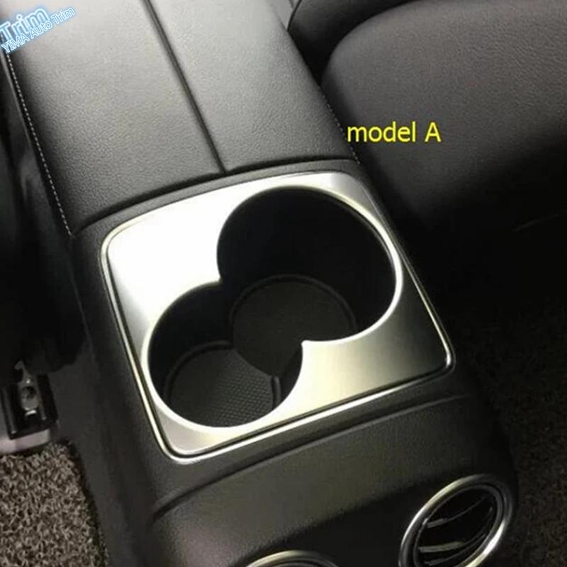 ABS Matte Car Armrest Box Water Cup Holder Decor Frame Accessories Cover Trim For Mercedes Benz E-Class E CLASS W213 2016 -