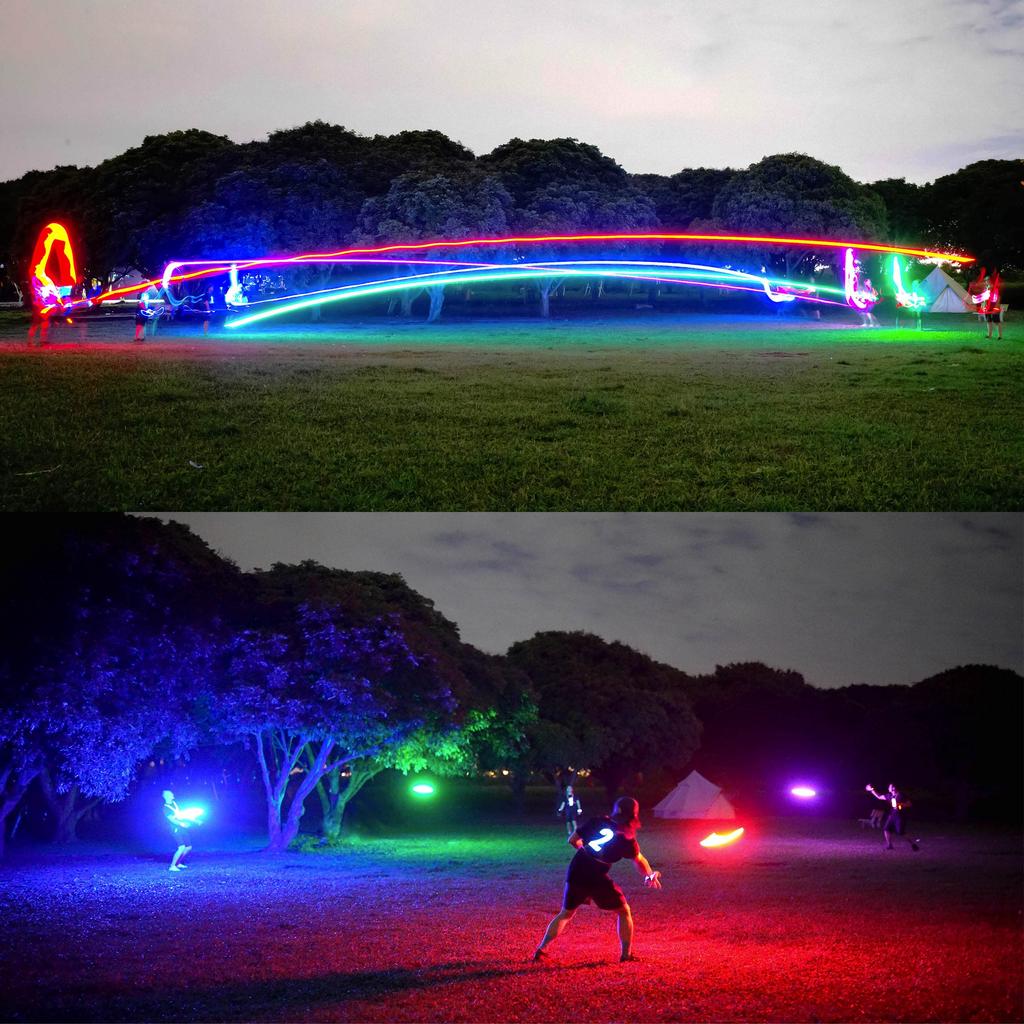 TOSY Flying Disc 16 Million Colors RGB or 36 Super Smart Auto Light Camping Gift for 175g Frisbee - LEDs, Bright, Mode, Up, Rechargeable, Christmas,