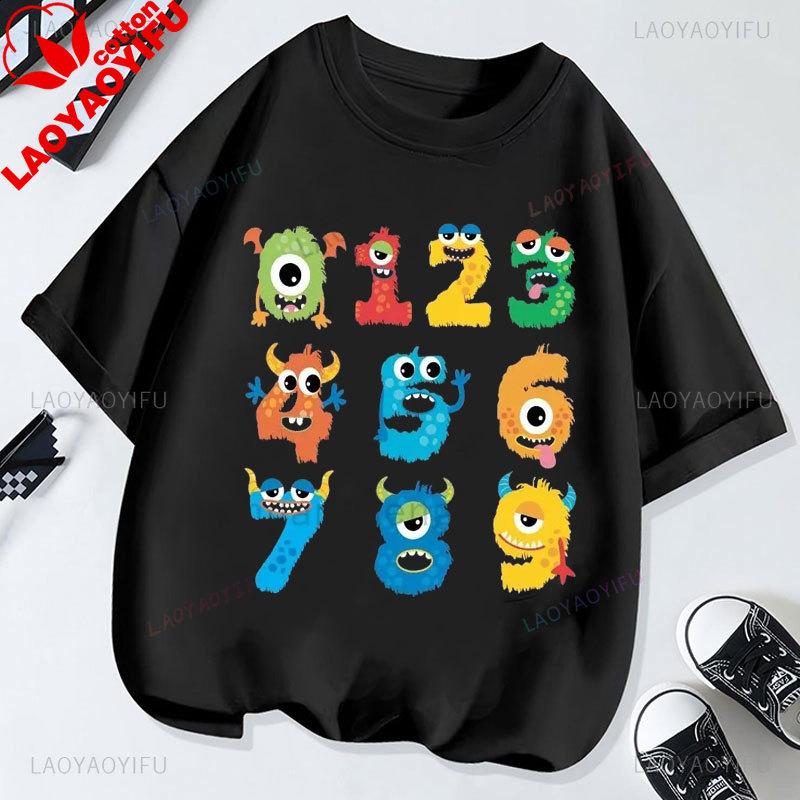 Number Day Math Day TShirt 100 Days Math Numbers TShirt Summer Unisex Clothing Versatile Creativity Short Sleeve Printed Tops