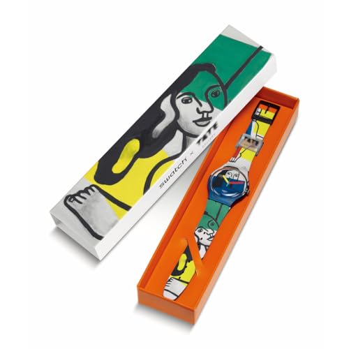 Swatch LEGER'S ДВЕ ЖЕНЩИНЫ С ЦВЕТАМИ SUOZ363 Черные часы