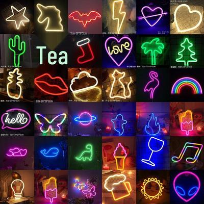 Светодиодные неоновые вывески для международной торговли: Бабочка, Инопланетянин, Молния, Формы облаков - Декоративное ночное атмосферное освещение