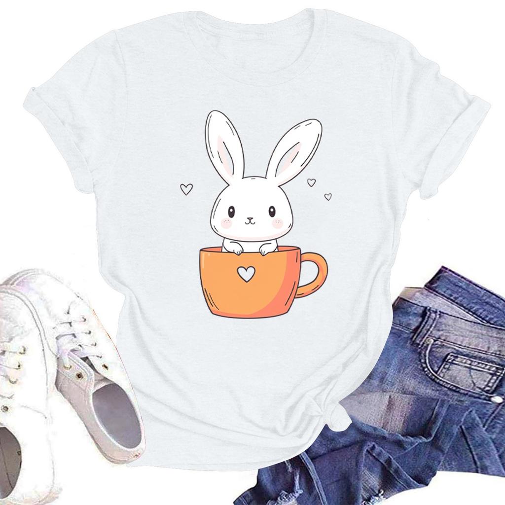 Женская повседневная футболка с круглым вырезом и короткими рукавами с принтом