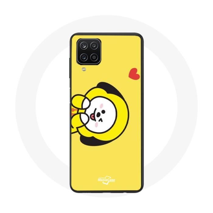Чехол для Samsung Galaxy A12 Bangtan BTS BT21 Chimmy Jimin с желтым фоном