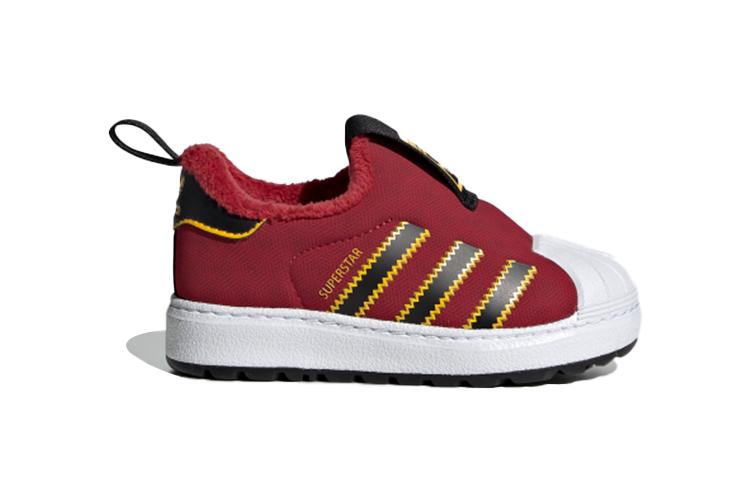 adidas Оригинальные SUPERSTAR 360 Canvas Удобные Нескользящие Термо Низкие Детские Кроссовки Малыш EE6419