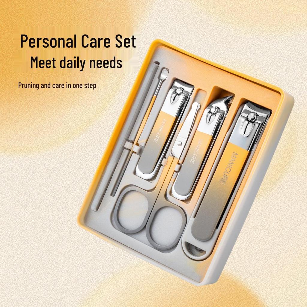 Anti-Splash Nail Clipper & Manicure Set: Includes Nail Clippers, Scissors, Nose Hair Scissors, Ear Pick.