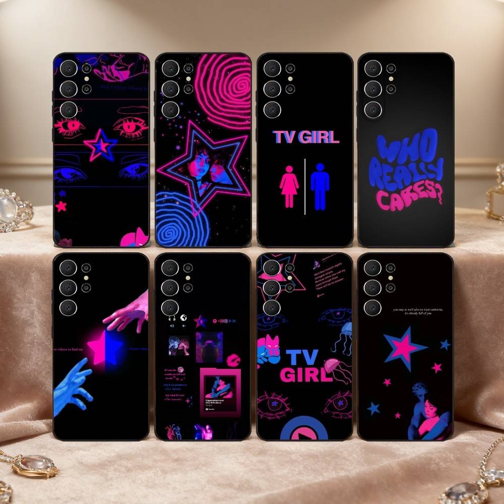 H-Hot popular Band T-TV Girl Phone Case For Samsung S25,24,23,22,30,21,10,9,Ultra,Plus,Lite,FE Soft Black Case