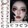 Non Residue Face Stickers 2 Pairs Halloween Eye Tattoo Stickers, Waterproof Temporary Decals with Water Transfer Skin Pumpkin Bat Spider Web,