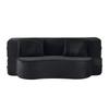 Large dual-purpose sofa, fully compressed futon sofa bed, assembly-free, foldable floor-standing, living room, guest room, bedroom, black