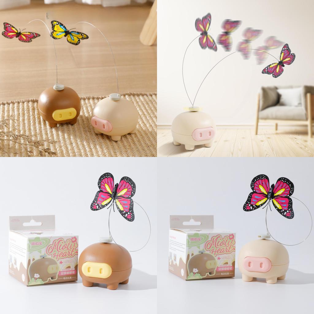 Cat Toy Teaser With Motorized Butterfly For Indoor Enrichment Exercise And