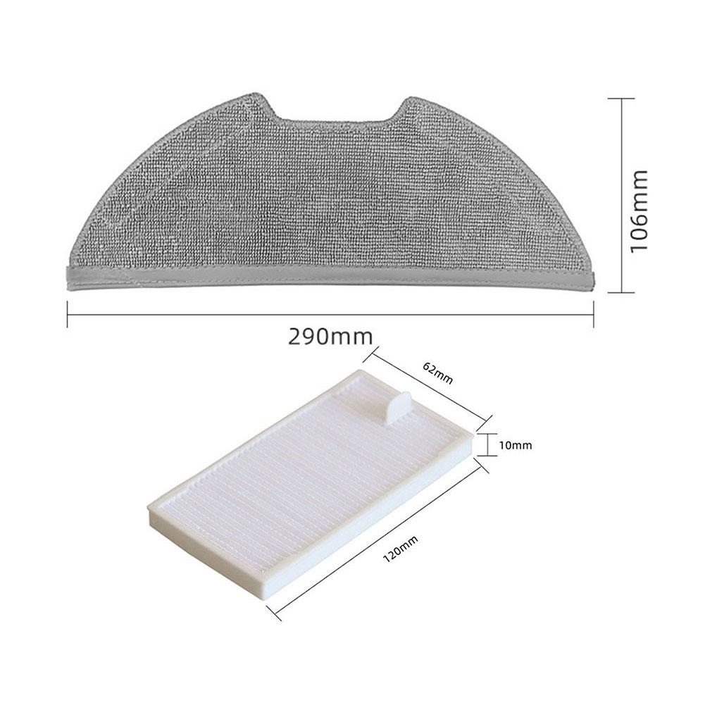 For Eureka E20 For Evo Plus- Robot Vacuum Parts Kit Main Brush Side Filter Mop Cloths Replacement Accessories Set Home Appliance