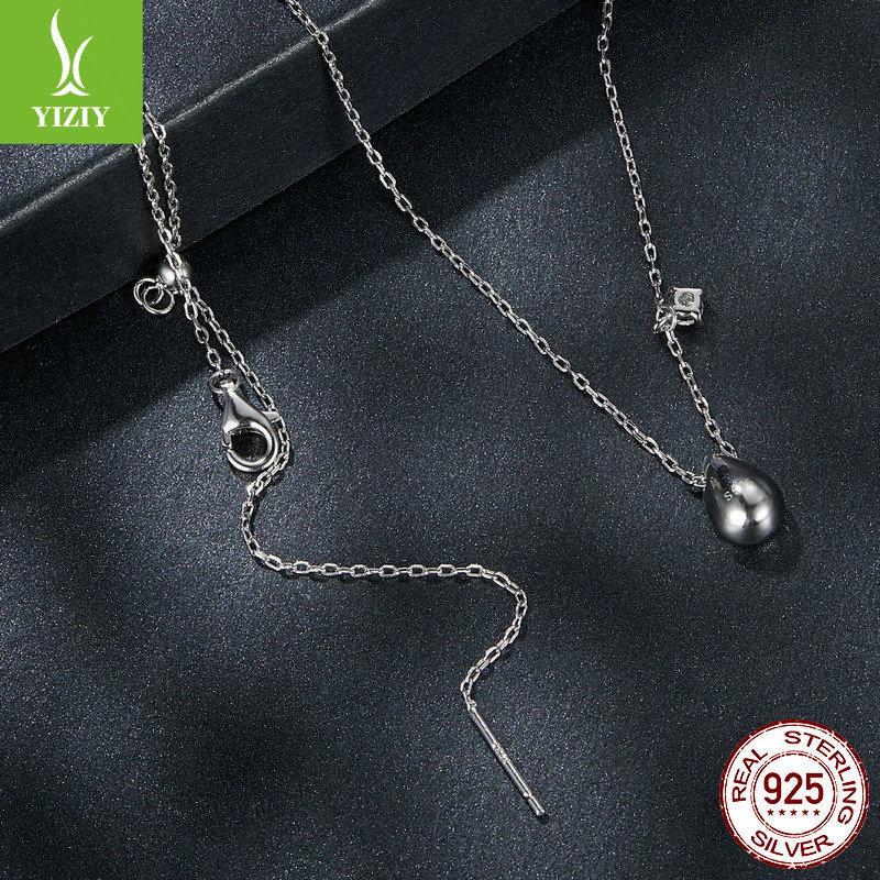 Колье-капля из муассанита 50 баллов, Очаровательное темпераментное украшение из стерлингового серебра S925, сверкающая цепочка на ключицу
