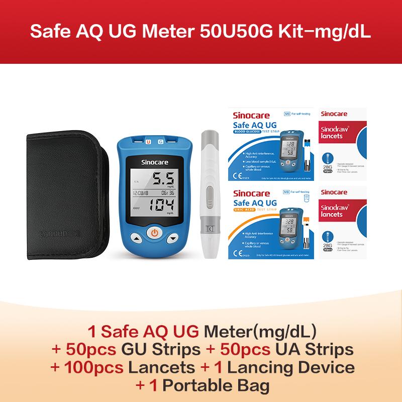 AWP1 Sinocare Safe AQ UG Глюкометр и анализатор мочевой кислоты или Тест-полоски для определения глюкозы/мочевой кислоты для диабетиков, подагры, Глюкометр, Мультиупаковка