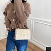 Minimalist Metal Decor Chain Single Shoulder Bag Square Elegant PU Crossbody Bag Woman's Trendy Flap Handbags Phone Purse CLE