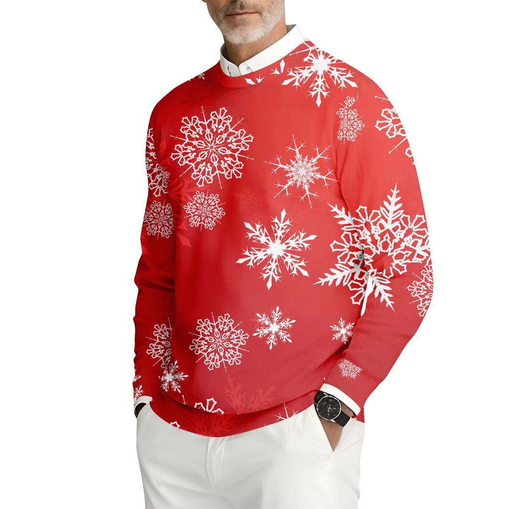 Мужская толстовка с круглым вырезом и длинными рукавами из рубчатого трикотажа