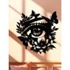 1pc Eye With Butterflies & Flowers Metal Wall Art, Black Floral Wall Decor, Metal Crafts, Modern Living Room Bedroom Home Decoration,