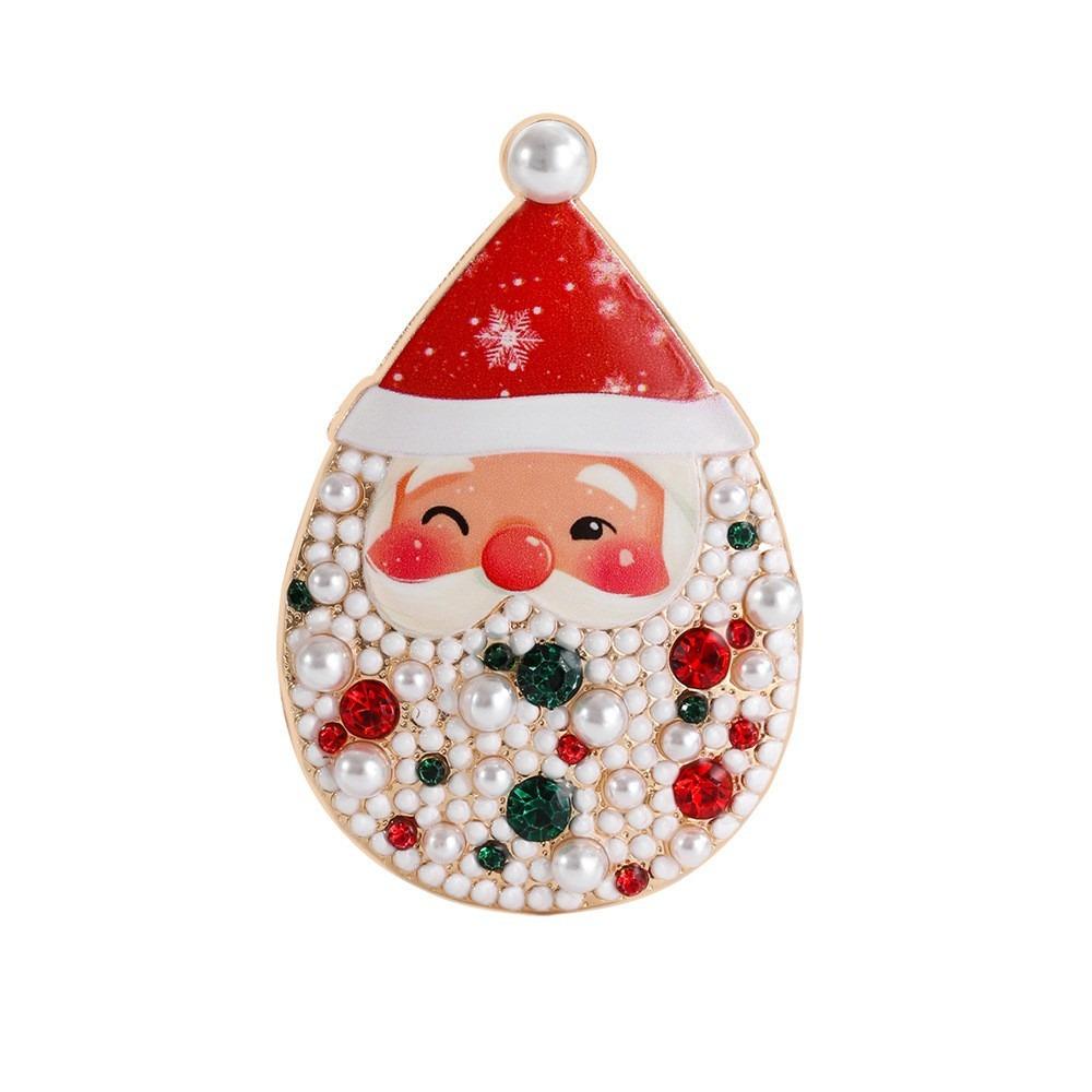 Zinc Zinc Alloy Rhinestone Brooch Full Rhinestones Christmas Crystal Pins Christmas Tree Brooch Holiday Gift