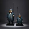 Terracotta Warrior Figurines Blue Warriors Matte for Office