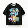 Roblox Детская летняя игра Повседневная футболка Одежда для мальчиков Девочки Аниме Топы