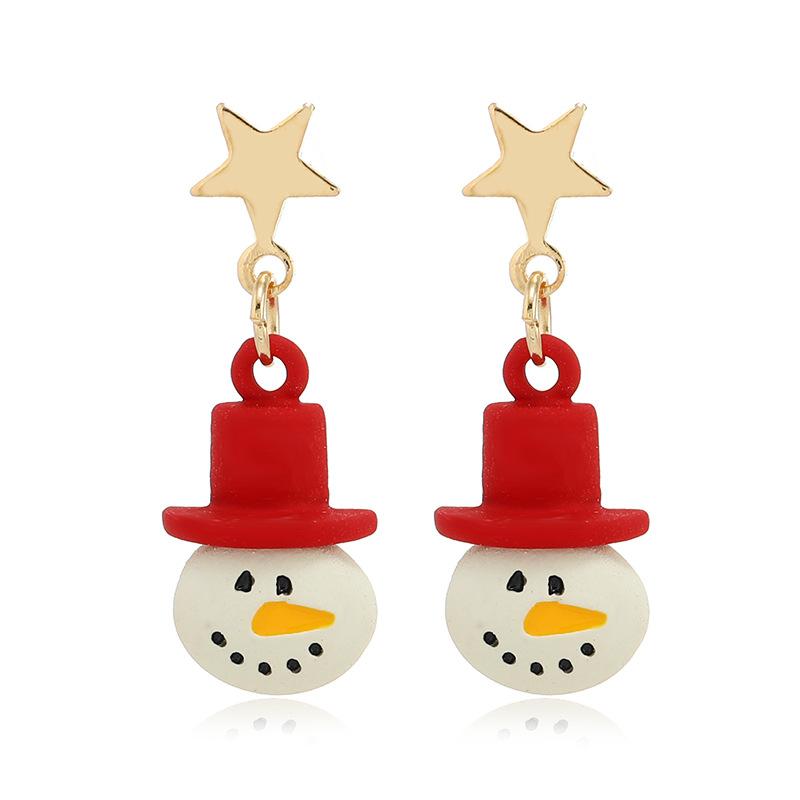 Рождественские украшения, мультяшные рождественские серьги-капельки, серьги.