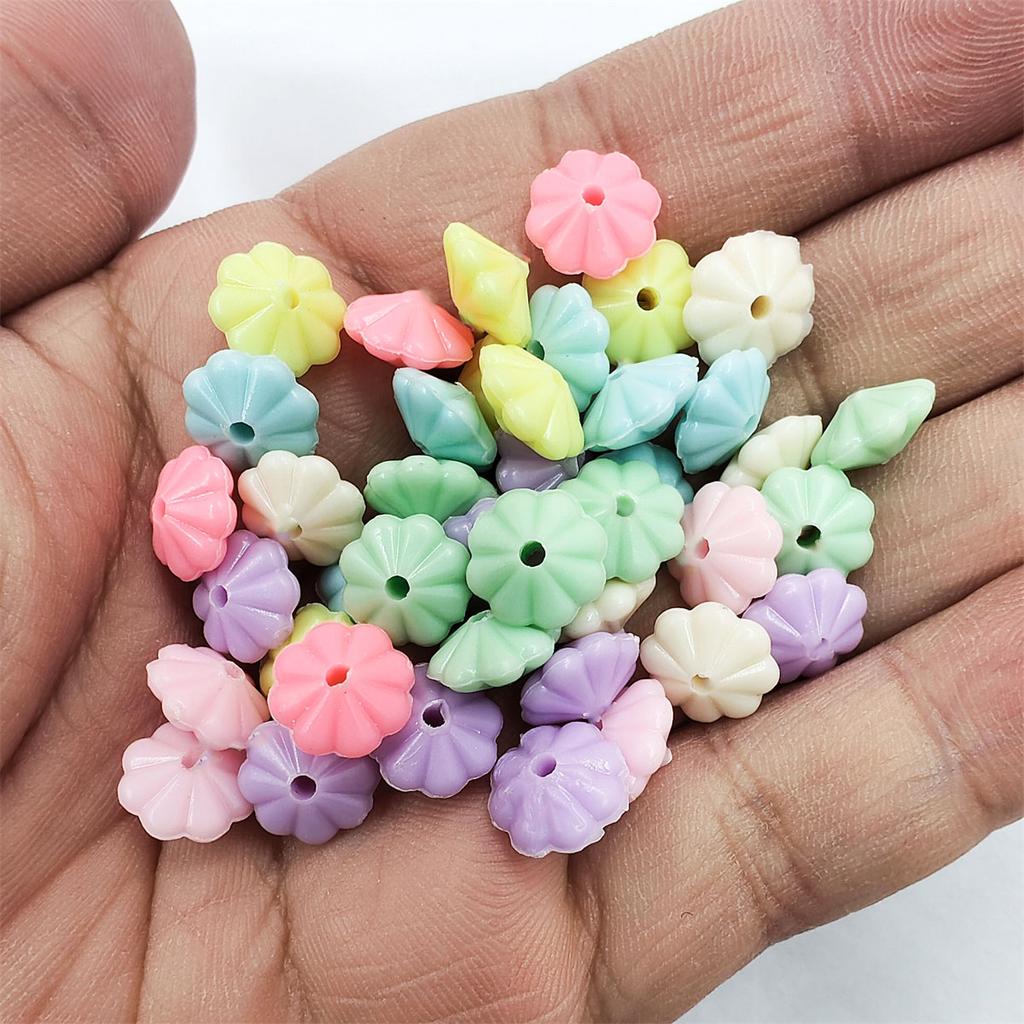 200 шт., фурнитура для ювелирных изделий, ожерелье, браслет, изготовление цветочных геометрических бусин с отверстием, аксессуары для самостоятельного изготовления, смешанные яркие цвета, свободные бусины для изготовления