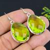 Peridot Gemstone Handmade 925 Sterling Silver Jewelry Earring 1.77" z2H95