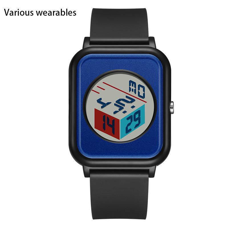 Креативные трехмерные часы с циферблатом для студентов мужского и женского пола, электронные часы для улицы, водонепроницаемые, многофункциональные электронные часы с будильником