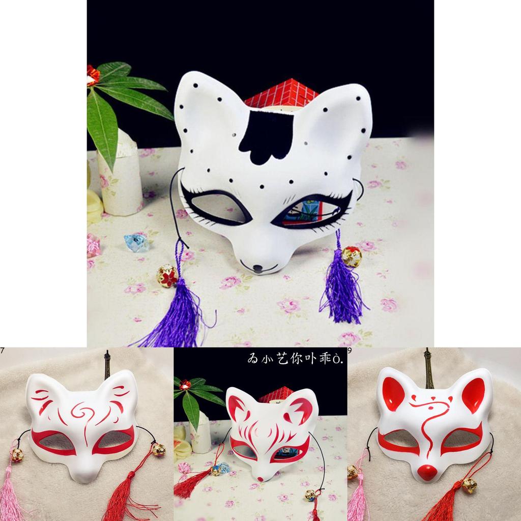 Japanese Style Fox Mask Cosplay Prop With Plastic Material For Costume Parties