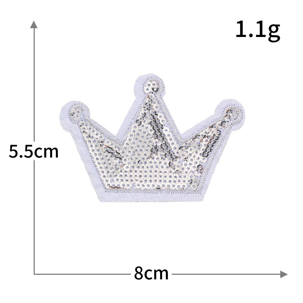 Glitter Trend Embroidered Crown Lipstick Perfume Patch with Iron-on Backing for DIY Projects