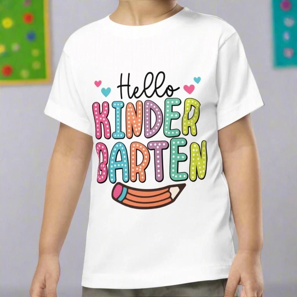 Hello Kindergarten Child T-Shirt, First Day of School Shirt, Back to School Tee