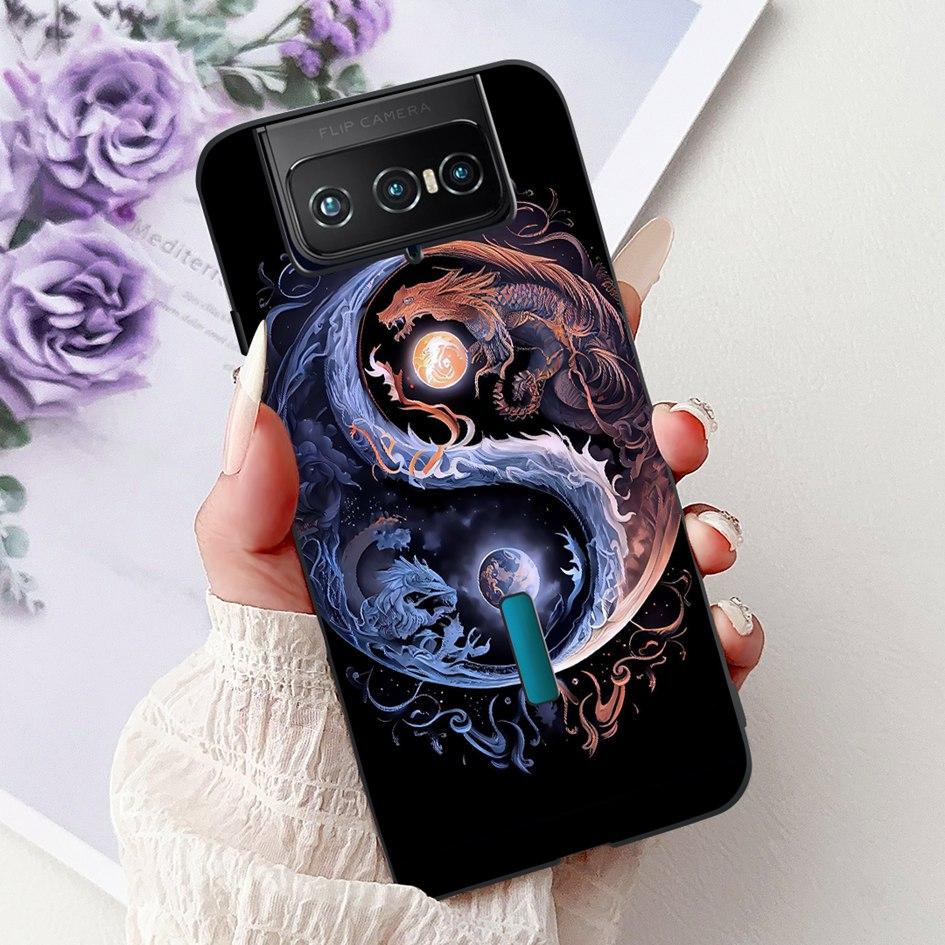 Для Asus Zenfone 7 ZS670KS Чехол I002D Популярный Цветок Мягкий Черный Силиконовый Чехол для Телефона Для Zenfone 7 Pro ZS671KS Funda I002DD Capa