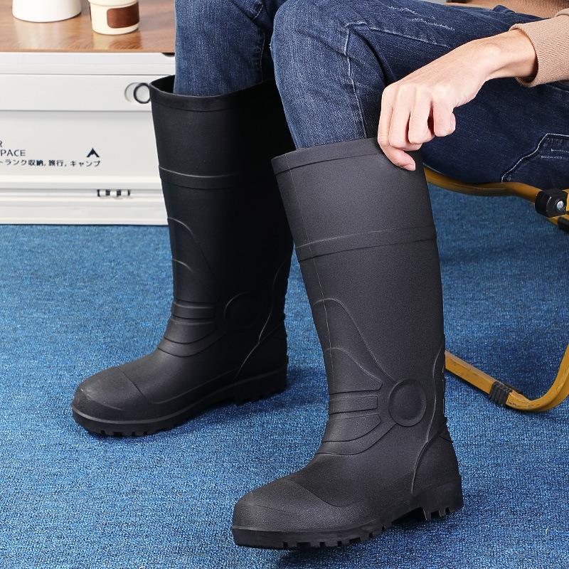 Мужские высокие резиновые сапоги Утолщенные матовые желтые резиновые сапоги Забродные сапоги Рабочие сапоги Водная обувь Мужские резиновые сапоги Сапоги для высокой воды