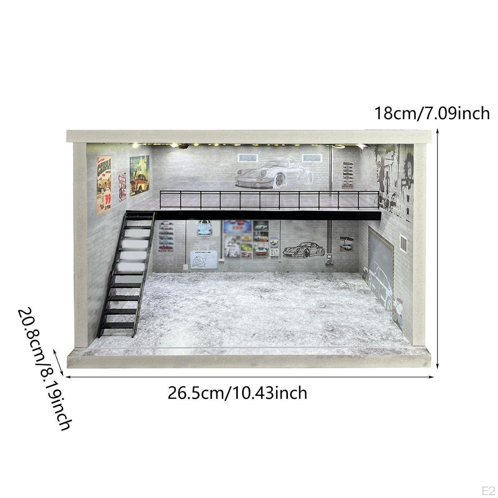 1/64 1/36 1/32 Model Garage Display Case Parking Space for Diorama Collection