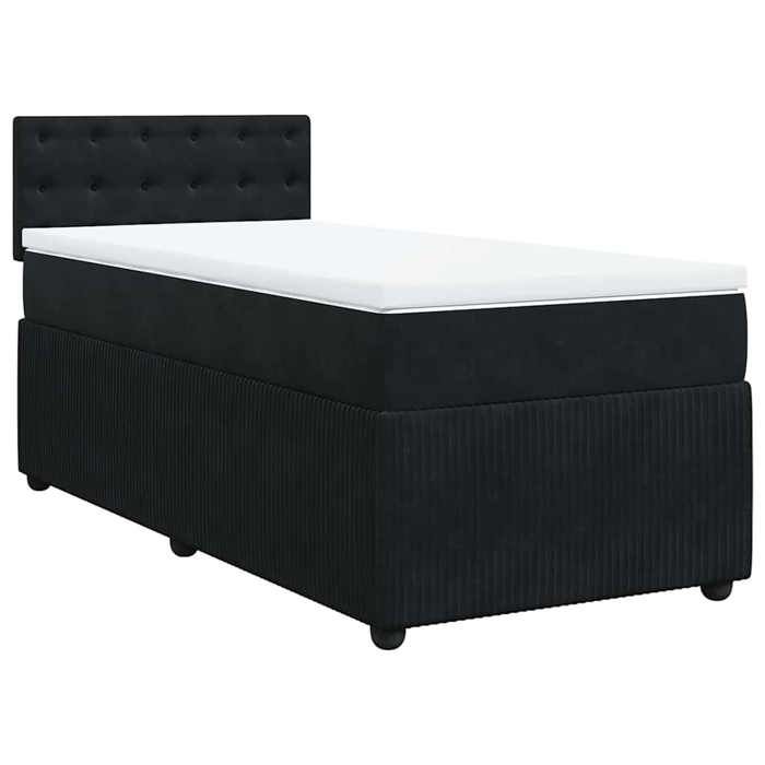 Maison Exclusive - Sommier à lattes de lit avec matelas Noir 100x200 cm Velours