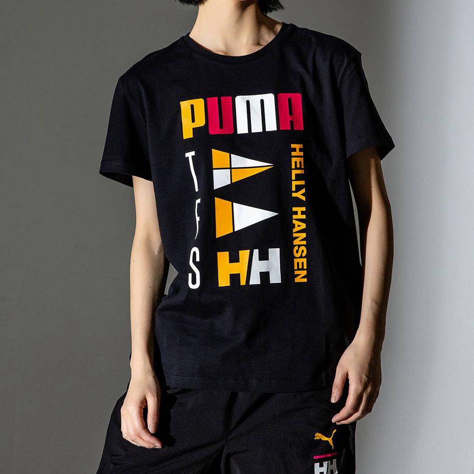 Puma Футболка с коротким рукавом и графическим принтом от X Helly Hansen Collaboration, женские топы, цвет черный 597150-01