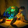 Stained Glass Animal Table Lamp Battery Operated Vintage Animal Night Light Home Office