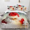 Christmas Duvet Cover Microfiber 3D Santa Claus Cartoon Single King for Kids Teens Girls for Bedroom Decoration Happy New