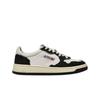 (w) Medalist Low Goatskin Frayed Canvas Sneakers White Black