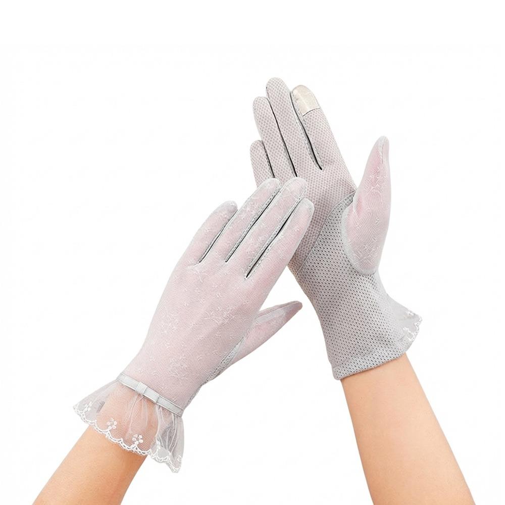 Lace Sunscreen Gloves Thin Touchscreen Gloves Summer Ice Silk Gloves for Women Female Lady