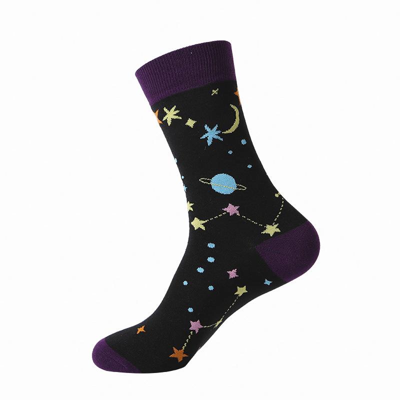 1 пара забавных носков Ins Astronaut Airplane Heaven Body Middle Tube для мужчин Happy Socks Streetwear из хлопка для мужчин, скейтбордистов, для мальчиков, для взрослых