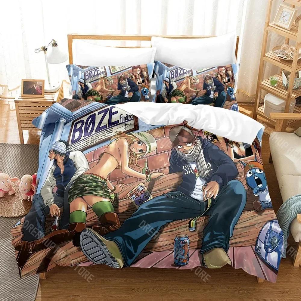 3D Принт Хвост Феи Аниме Постельное Белье Мальчики Девочки Полуторный Двуспальный Размер Пододеяльник Наволочка Кровать Дети Взрослые Домашний Текстиль