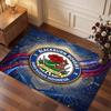 Blackburn Rovers Football Print Crystal Velvet Rug, Comfortable Water Absorbent Non Slip Indoor Floor Carpet