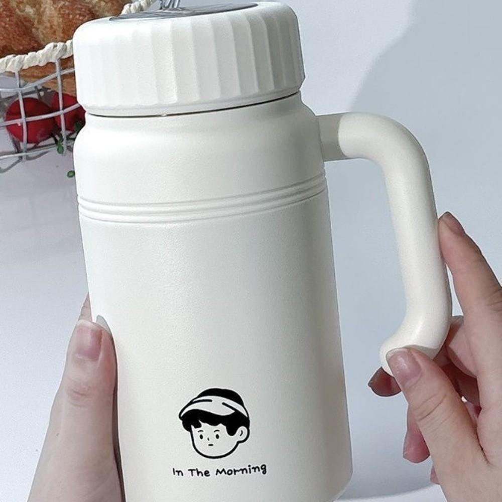 Large Capacity Stainless Steel Water Bottle Stylish Tea Cup Durable Vacuum Flasks Outdoor Use
