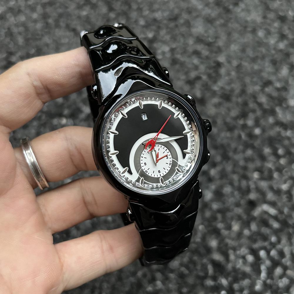 Модные Синие Кварцевые Часы Мужские Креативные Инопланетные Поддельный Циферблат Y2K Классический Уникальный Стиль Бизнес Спорт Мужские Часы Часы Мужские Наручные