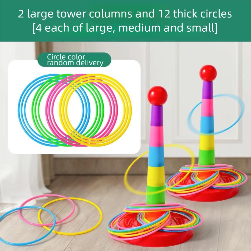 Interactive Ferrule Stacked Toys Early Education Hoop Ring Toss Toys Throw Circle Game  Children